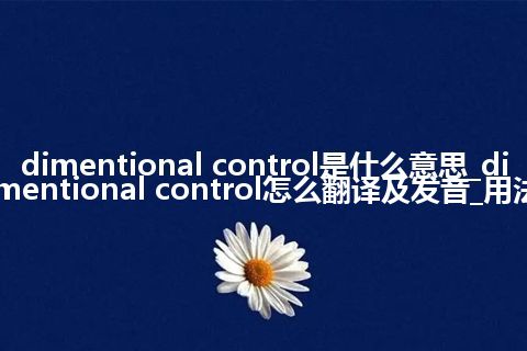 dimentional control是什么意思_dimentional control怎么翻译及发音_用法