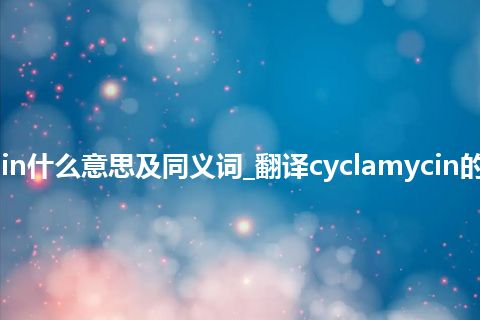 cyclamycin什么意思及同义词_翻译cyclamycin的意思_用法