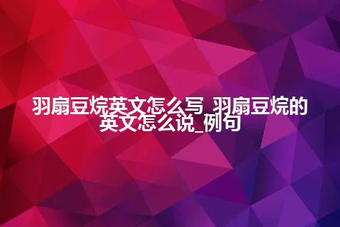 羽扇豆烷英文怎么写_羽扇豆烷的英文怎么说_例句