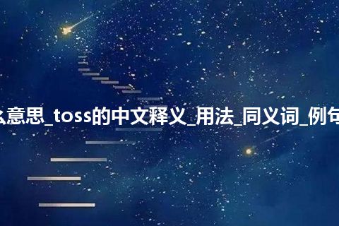 toss是什么意思_toss的中文释义_用法_同义词_例句_英语短语