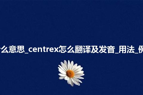 centrex是什么意思_centrex怎么翻译及发音_用法_例句_英语短语