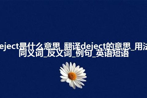 deject是什么意思_翻译deject的意思_用法_同义词_反义词_例句_英语短语