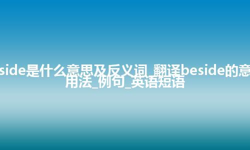 beside是什么意思及反义词_翻译beside的意思_用法_例句_英语短语