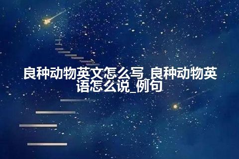 良种动物英文怎么写_良种动物英语怎么说_例句