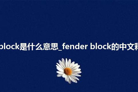 fender block是什么意思_fender block的中文释义_用法