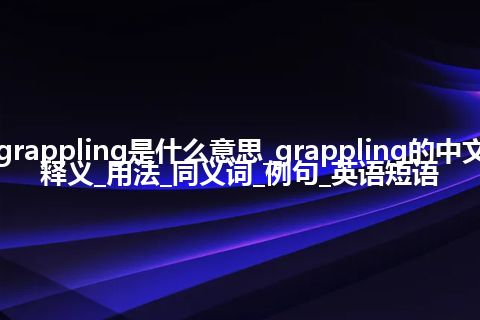 grappling是什么意思_grappling的中文释义_用法_同义词_例句_英语短语