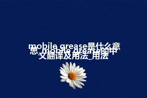 mobile grease是什么意思_mobile grease的中文翻译及用法_用法