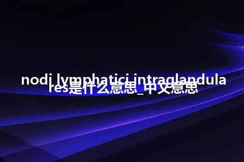 nodi lymphatici intraglandulares是什么意思_中文意思