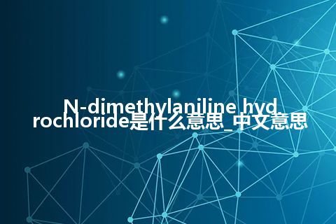 N-dimethylaniline hydrochloride是什么意思_中文意思