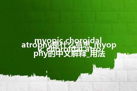 myopic choroidal atrophy是什么意思_myopic choroidal atrophy的中文解释_用法