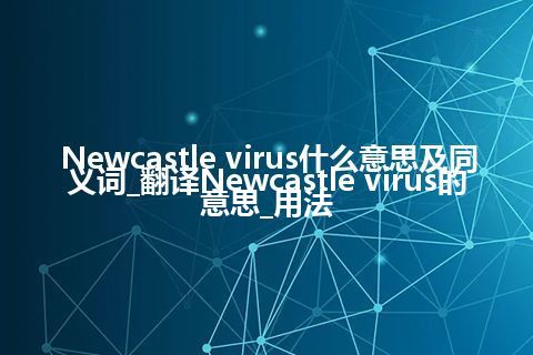 Newcastle virus什么意思及同义词_翻译Newcastle virus的意思_用法