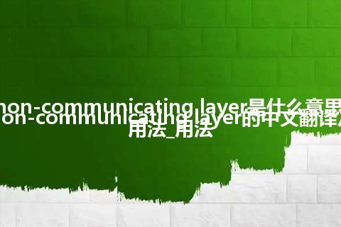 non-communicating layer是什么意思_non-communicating layer的中文翻译及用法_用法