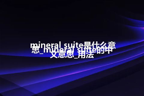 mineral suite是什么意思_mineral suite的中文意思_用法