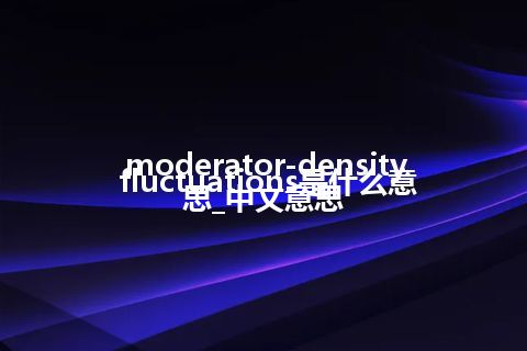 moderator-density fluctuations是什么意思_中文意思