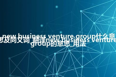 new business venture group什么意思及同义词_翻译new business venture group的意思_用法