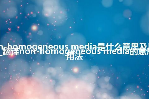 non-homogeneous media是什么意思及反义词_翻译non-homogeneous media的意思_用法