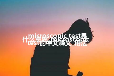 microscopic test是什么意思_microscopic test的中文释义_用法
