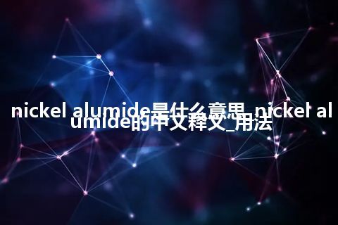 nickel alumide是什么意思_nickel alumide的中文释义_用法