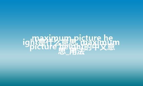 maximum picture height是什么意思_maximum picture height的中文意思_用法