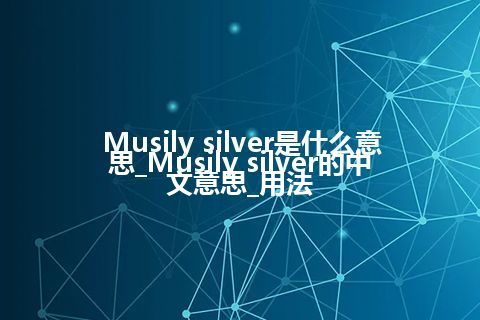 Musily silver是什么意思_Musily silver的中文意思_用法