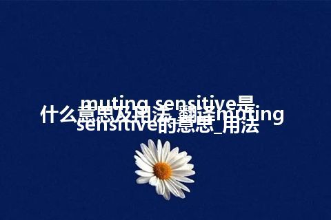 muting sensitive是什么意思及用法_翻译muting sensitive的意思_用法
