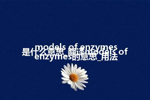 models of enzymes是什么意思_翻译models of enzymes的意思_用法