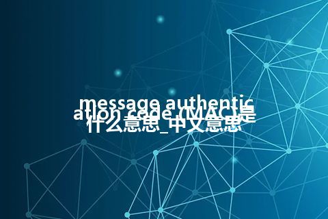 message authentication code (MAC)是什么意思_中文意思