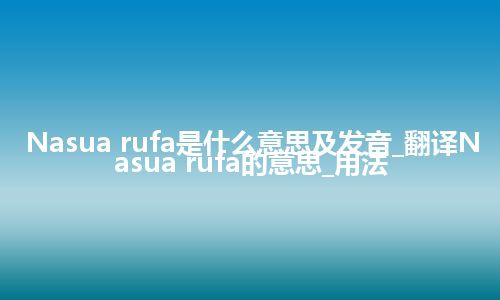 Nasua rufa是什么意思及发音_翻译Nasua rufa的意思_用法