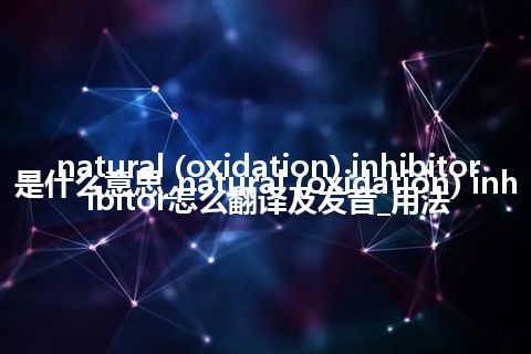 natural (oxidation) inhibitor是什么意思_natural (oxidation) inhibitor怎么翻译及发音_用法