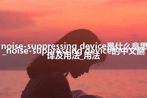 noise-suppressing device是什么意思_noise-suppressing device的中文翻译及用法_用法