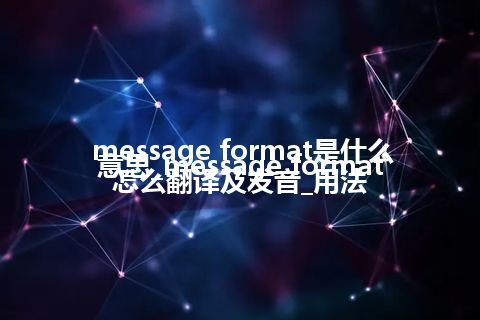 message format是什么意思_message format怎么翻译及发音_用法
