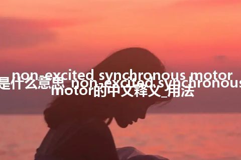 non-excited synchronous motor是什么意思_non-excited synchronous motor的中文释义_用法