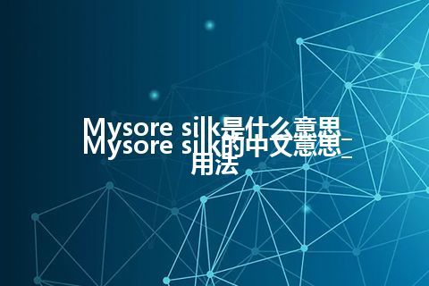 Mysore silk是什么意思_Mysore silk的中文意思_用法
