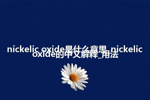 nickelic oxide是什么意思_nickelic oxide的中文解释_用法