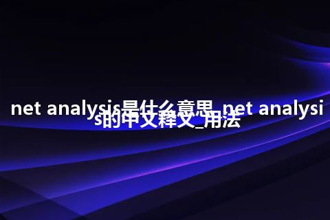 net analysis是什么意思_net analysis的中文释义_用法