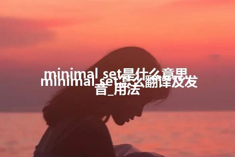 minimal set是什么意思_minimal set怎么翻译及发音_用法