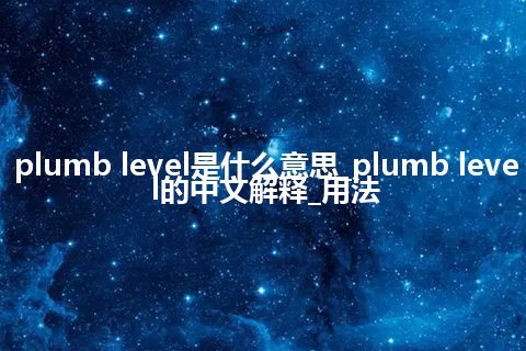 plumb level是什么意思_plumb level的中文解释_用法