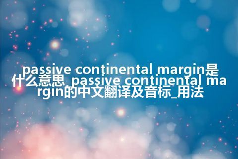 passive continental margin是什么意思_passive continental margin的中文翻译及音标_用法