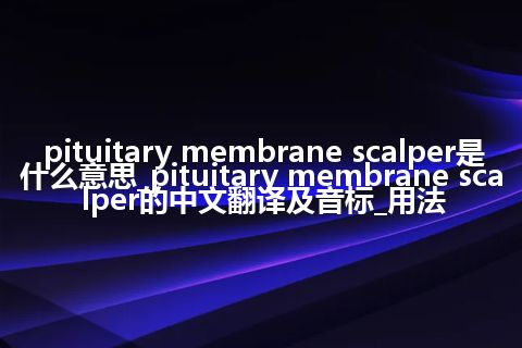 pituitary membrane scalper是什么意思_pituitary membrane scalper的中文翻译及音标_用法