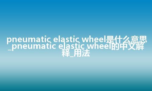 pneumatic elastic wheel是什么意思_pneumatic elastic wheel的中文解释_用法