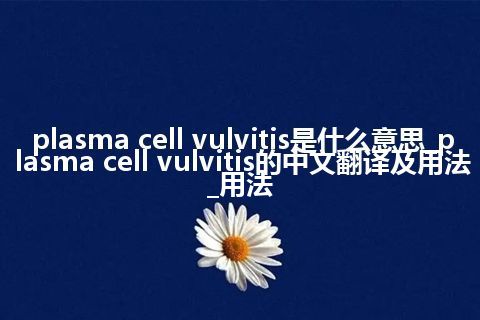 plasma cell vulvitis是什么意思_plasma cell vulvitis的中文翻译及用法_用法