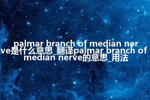 palmar branch of median nerve是什么意思_翻译palmar branch of median nerve的意思_用法