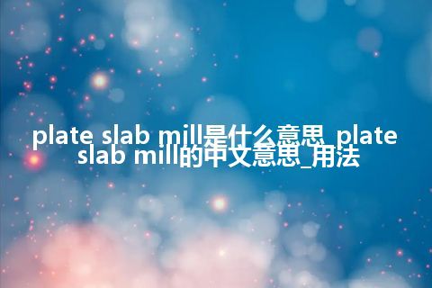 plate slab mill是什么意思_plate slab mill的中文意思_用法