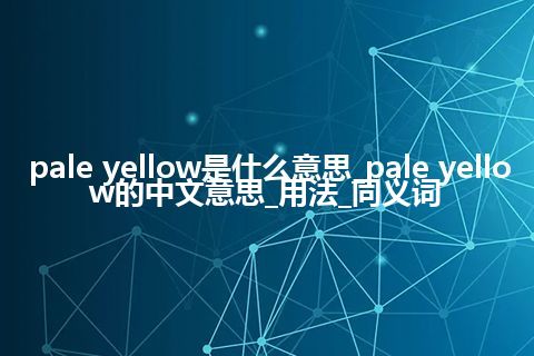 pale yellow是什么意思_pale yellow的中文意思_用法_同义词