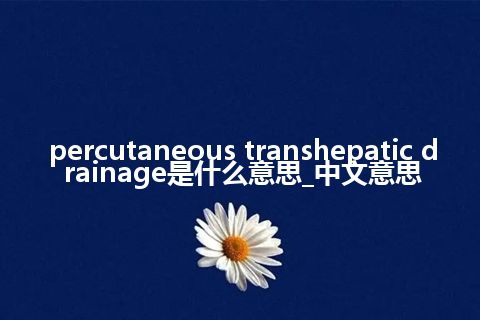percutaneous transhepatic drainage是什么意思_中文意思