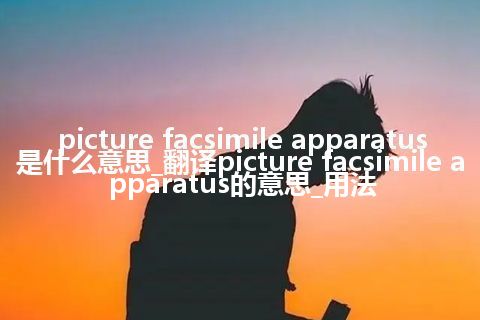 picture facsimile apparatus是什么意思_翻译picture facsimile apparatus的意思_用法