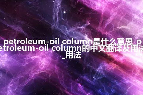 petroleum-oil column是什么意思_petroleum-oil column的中文翻译及用法_用法