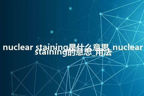nuclear staining是什么意思_nuclear staining的意思_用法