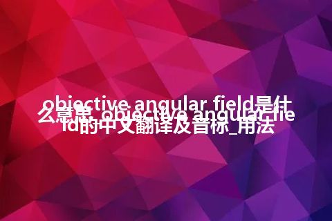 objective angular field是什么意思_objective angular field的中文翻译及音标_用法