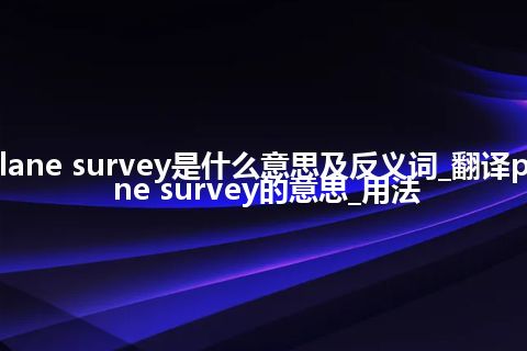 plane survey是什么意思及反义词_翻译plane survey的意思_用法